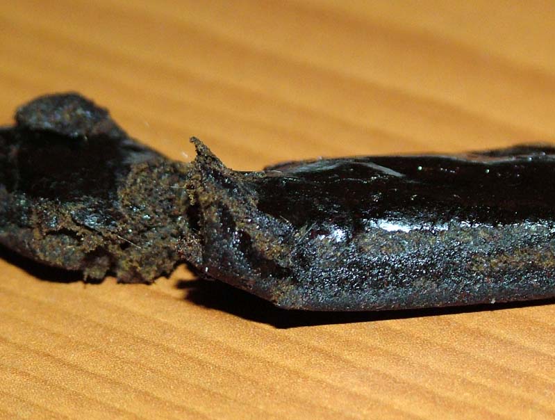Hand-rubbed hash is usually dark, sticky and very pungent