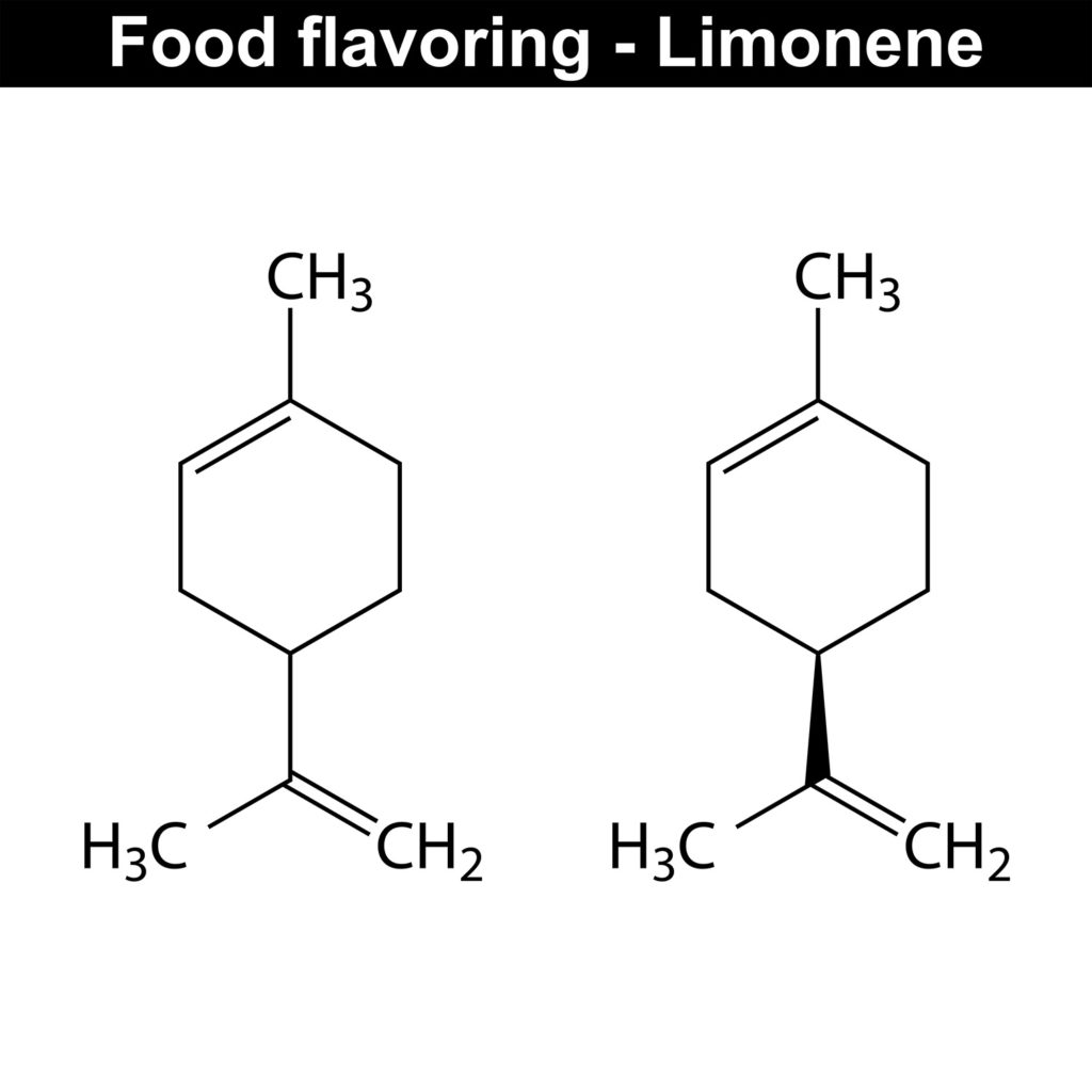 D-Limonen wird heute oft gelösten Extrakten zugefügt, um während der Extraktion verloren gegangene Aromastoffe zu ersetzen