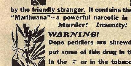 Artículo de periódico antiguo sobre marihuana