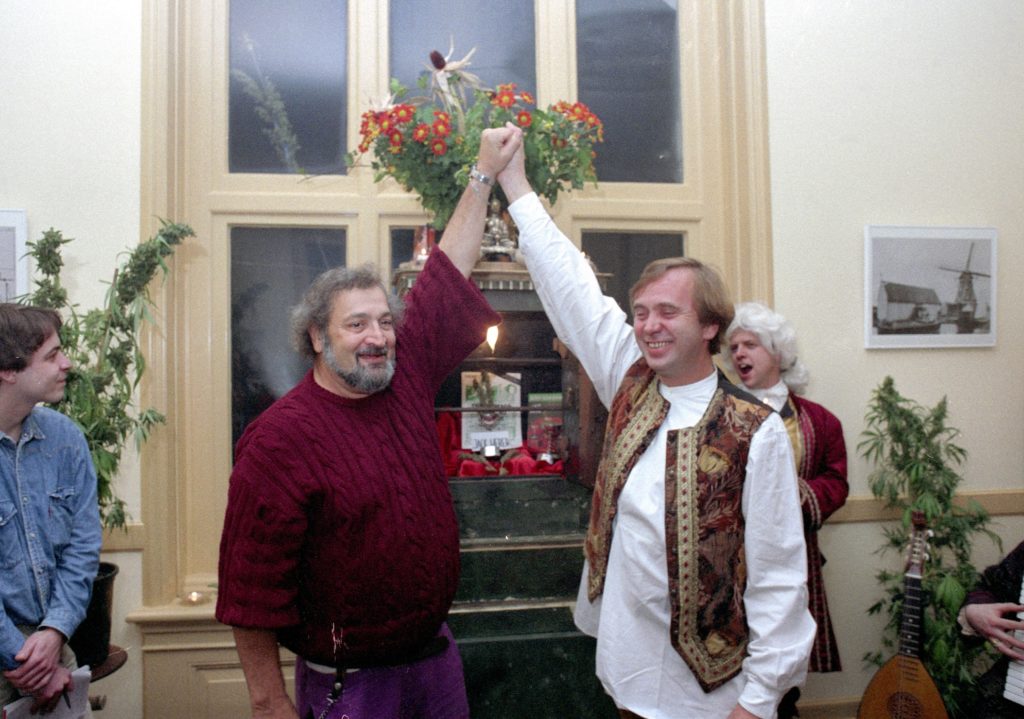 Jack Herer and Ben Dronkers during the release of Jack Herer strain