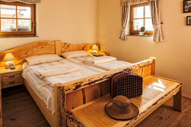 Hanftextilien in den Bio-Appartements des Landgutes Trnulja