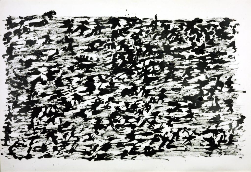 Michaux Zeichnung ‘Chinesische Tuschezeichnung’, 1961, entstanden unter dem Einfluss von Meskalin.