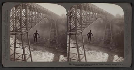 Una de las primeras fotos estéreo que crean la ilusión de profundidad con un espectador estéreo.
