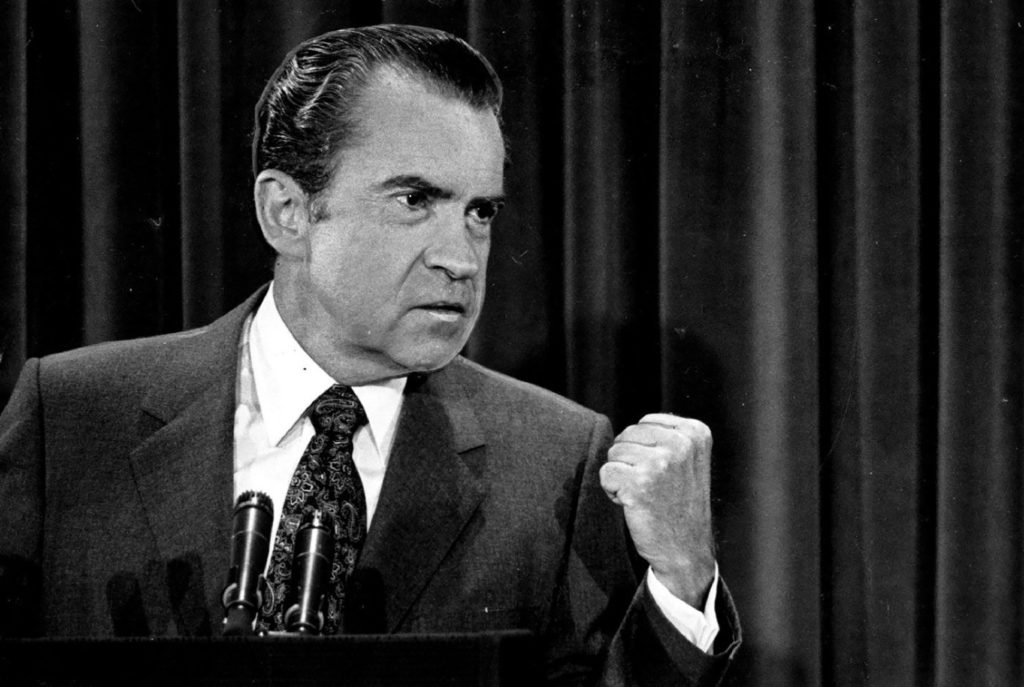 President Richard Nixon at a news conference