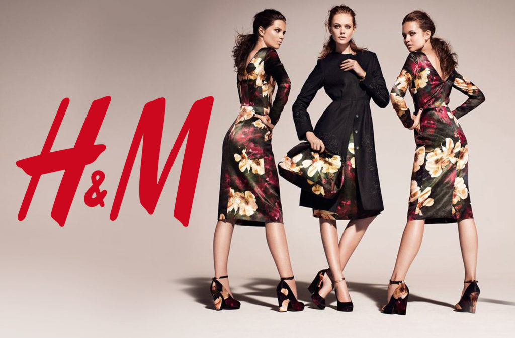 Three female models and H&M logo