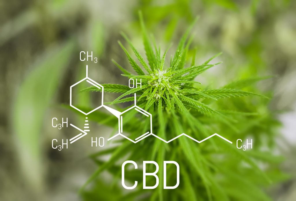 La fórmula química para la planta CBD y cannabis.