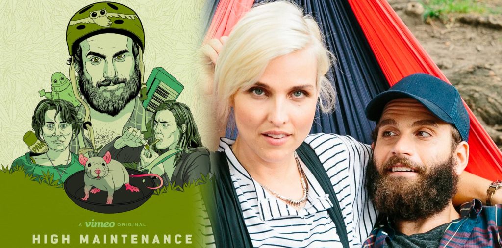 A film poster of High Maintenance and a still of two characters from the film