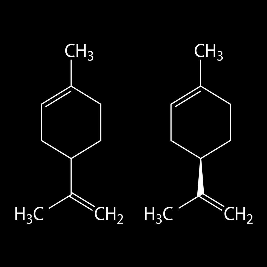 Una fórmula química de terpeno limoneno