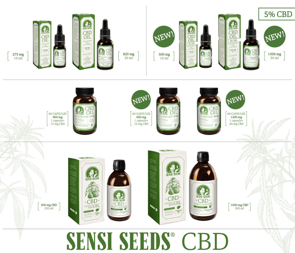 Verschillende CBD -producten van Sensi Seed