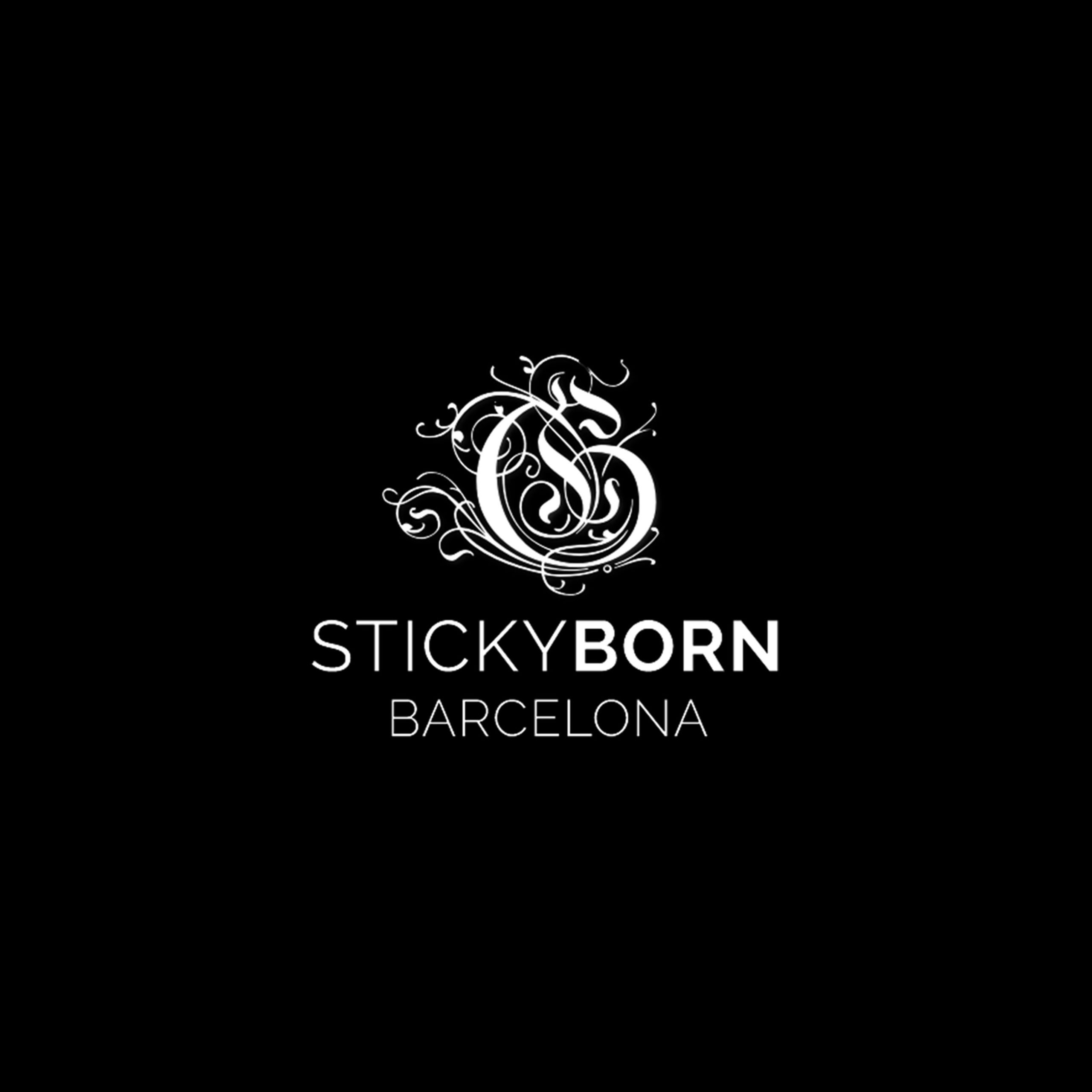 Sticky Born Social Club White en Black Logo