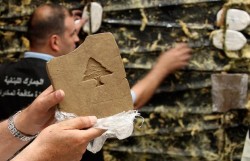 Lebanese hashish, stamped with the distinctive cedar tree symbol