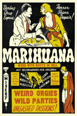 Escapism poster with marijuana 