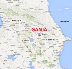 La ciudad de Ganja en Azerbaiyán (Fuente: Google Maps)