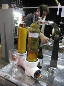 Beer going through the 'dry-hop' process, which allows a more defined hop flavour to develop (Bernt Rostad)