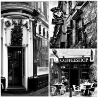 Algunos ejemplos de los mundialmente famosos coffee shops de Ámsterdam.