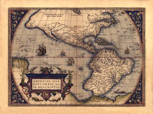 Une carte ancienne d'Amérique.